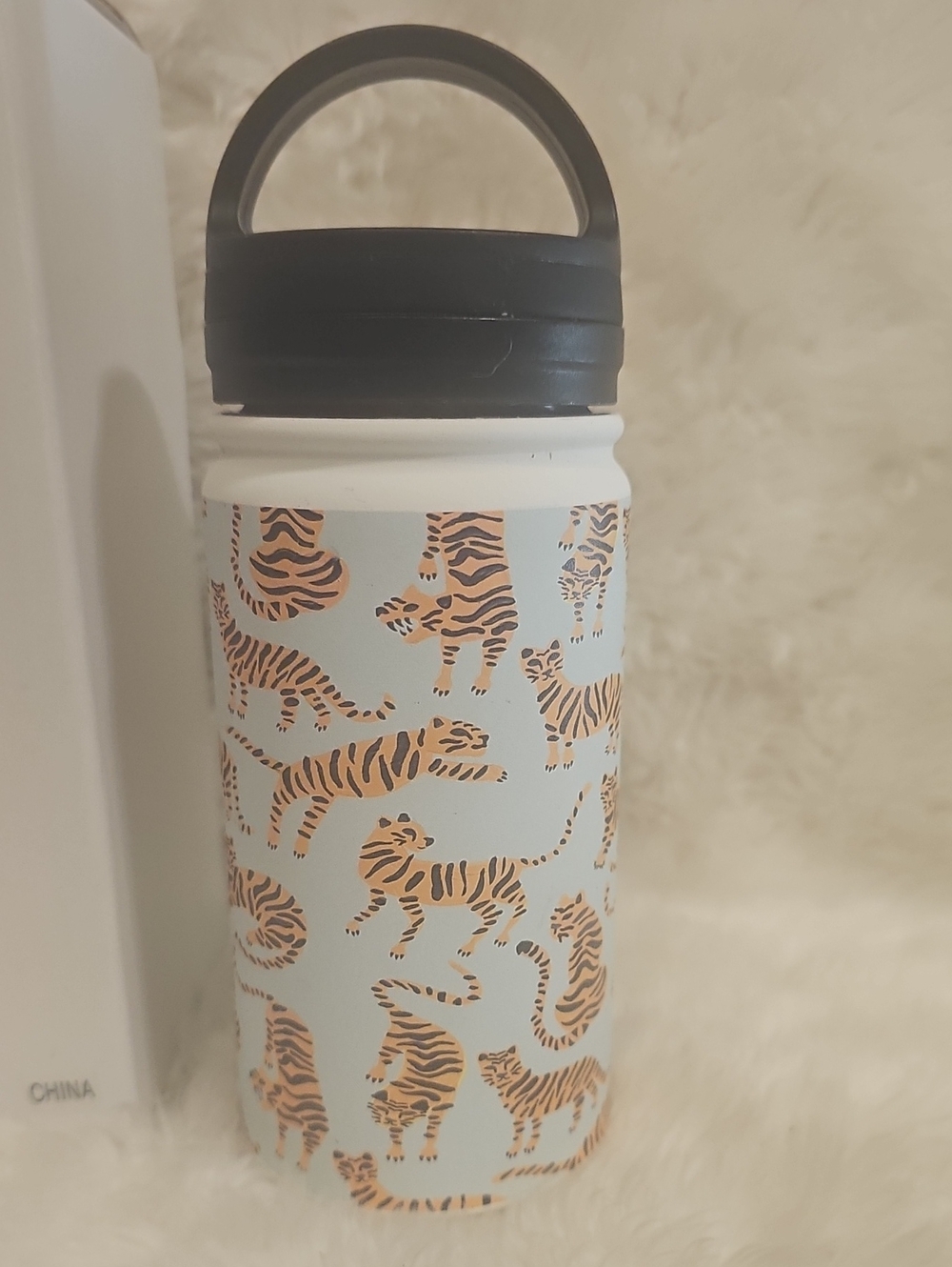 Society6 12 Oz Tiger Print Insulated Water Bottle NIB